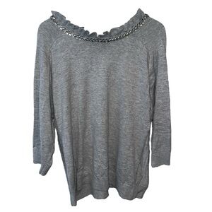 Talbots Sweater RSVP Knitted Top W/Sequence Neckline